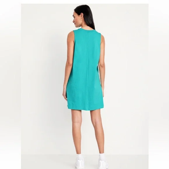 NWOT! Sleeveless Aqua Dress sz L - Picture 3 of 4